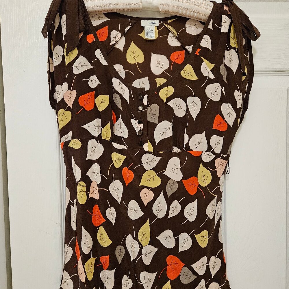 Anthropologie Odille Silk Cap-Sleeve Blouse 6